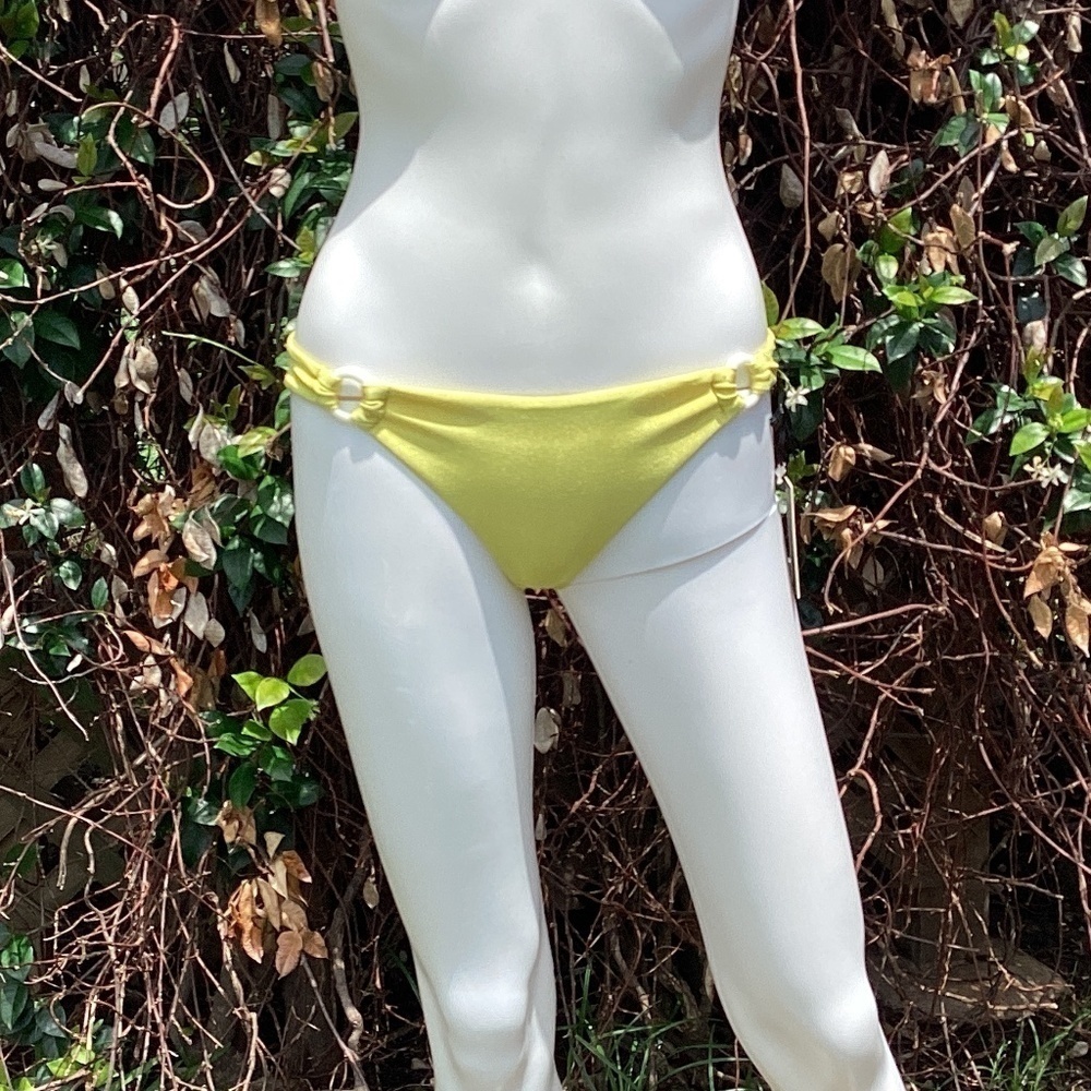 NWT Lovers + Friends Dive In French Leg Ring Side Bikini Bottom In Chartruse